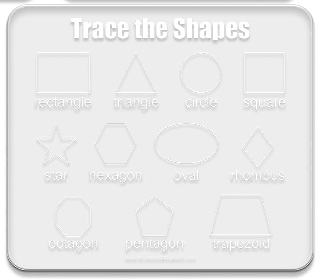 The Trace the Shapes | Acrylic Dry Erase Learning Board | Reusable Washable Board | Preschool Learning | Education Supplies