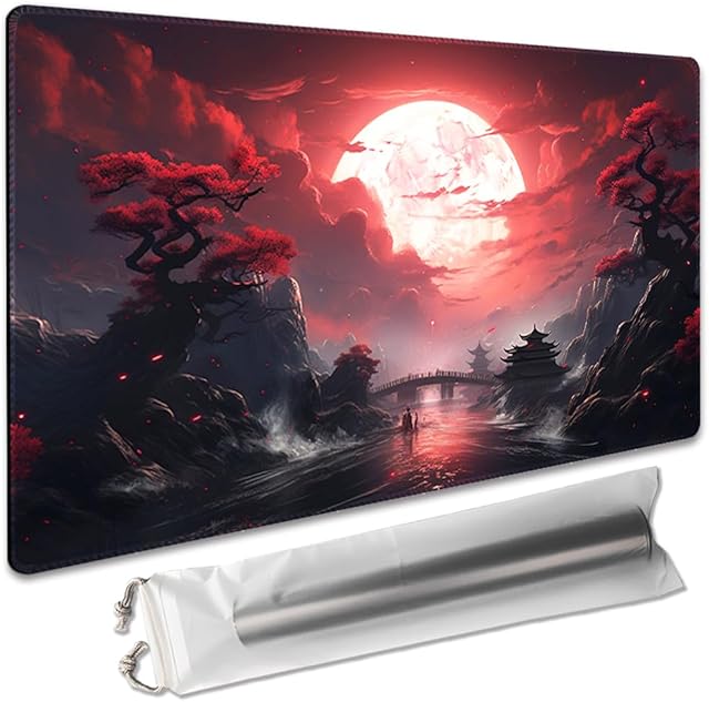 The Board Game 14x24in MTG Playmat Compatible for OCG CCG RPG TCG Playmats (Blood Moon Secrets)
