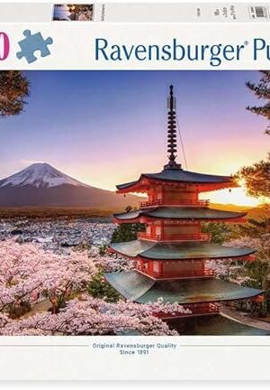 The Ravensburger - Mount Fuji Cherry Blossom - 1000 Piece Jigsaw Puzzle - Stunning, Vivid Imagery of Springtime Trees - Idyllic Japan Scene - Ideal Gift - Frameable Art - Puzzles for Adults