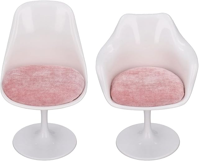 The 1:6 Doll House Office Chair, White Doll House Office Chair for Dollhouse Accessories (with Armrest)