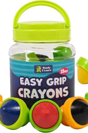 The READY 2 LEARN Easy Grip Crayons | Non Toxic | Six Colors | 18m+ | Chunky, Palm-Grasp Toddler Crayons | Easy to Hold | Refills Available