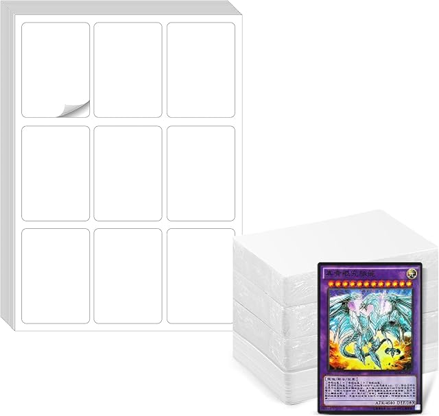 The Faccito 240 Pcs Blank Playing Cards with Printable Label Stickers Paper Print Your Own Playing Trading Sport Cards DIY Blank Board Game Study, 4 Decks