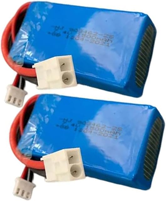 The Lipo Battery Boat Battery 20C 7.4V 1500mah Replacement Spare Parts Apply in FT009 FT016 Remote Control Boat (2 Battery)
