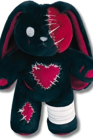 The PHITECUS Scary Goth Bunny Plush-Creepy Emo Rabbit Stuffed Animal-Horror Plushie Animal