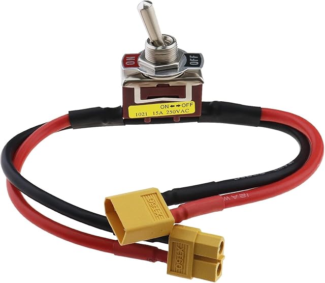 The Electric Switch with XT60-Connector 15A Large Current On-Off Electric Power Switch Connector Power Switch Accessories for RC Model Drone Car ESC Battery