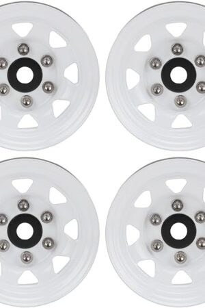 The RC Wheel Hub, 4 Pcs Rims Hub 46mm 1.8in RC Wheels Upgrades Universal Beadlock Accessories Set for Axial AX90069 Crawlers (White)