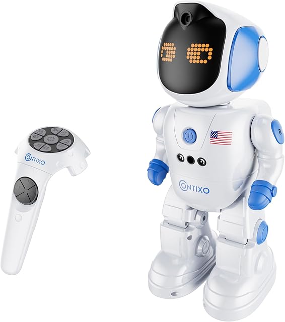 The Contixo R10A Smart RC Robot Toy with Gesture Sensing, Remote Control Robots with Programmable Actions, Interactive Dancing Walking, for Boys and Girls Ages 6-12