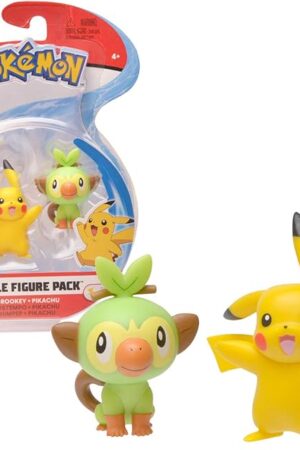 The Pokemon New Sword and Shield Battle Action Figure 2 Pack - Pikachu and Grookey 2-Inch Figures