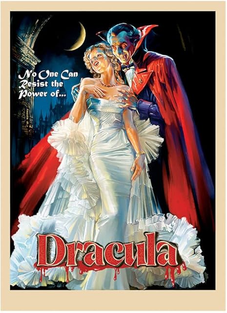 The Fantasy North - Dracula - 50's Retro Vintage Horror - Vampires - 100 Textured Matte TCG Card Sleeves - Fits Magic MTG Commander Pokemon and Other Card Games - Playing Card Sleeves