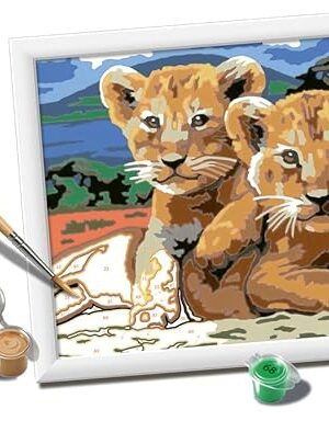 The Ravensburger Little Lion Cubs Paint by Numbers Kit for Kids - 23616 - Painting Arts and Crafts for Ages 11 and Up