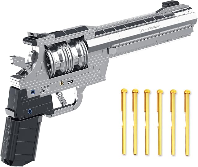 The 1:1 Revolver Building Blocks Gun Sets - 428 PCS Model Guns Collection Toy Building Bricks Sniper Set Shootable - Simulation Militarily Toy Lovers for Kids and Adults Gift