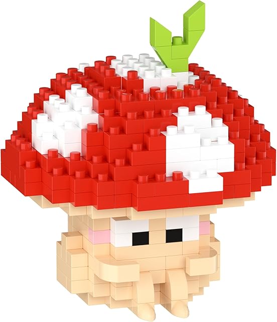The Hide Mushroom Mini Cute Mushroom Animals Building Toy Set Adorable Plant Blocks for Creative Play Bonsai Botanical Collection