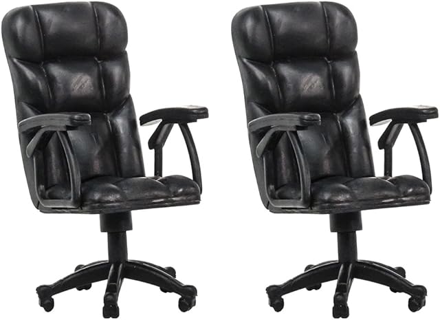 The Set of 2 Plastic Toy Miniature Breakable Office Chair Accessories for Action Figures, Dioramas, Models