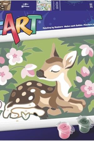 The Ravensburger Floral Fawn Paint by Numbers Kit for Kids - 20178 - Painting Arts and Crafts for Ages 7 and Up