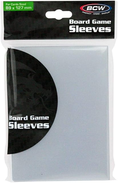 The BCW Double Size Board Game Sleeves (89x127 MM) | 4 MIL Acid-Free, Archival Quality Card Protection for Board Games | 50 Sleeves per Pack