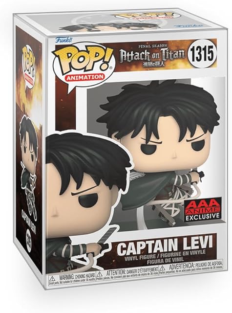 The Pop Anime: Attack on Titan - Captain Levi Exclusive Vinyl Figure Bundled with Box Protector Compatible for Funko