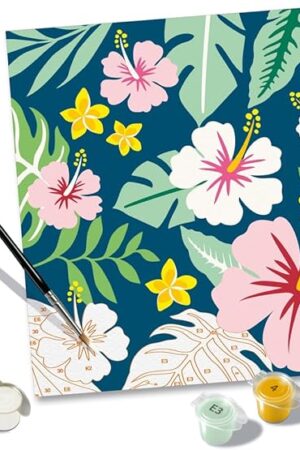 The Ravensburger CreArt Exotic Plants Paint by Numbers Kit for Adults - 23518 - Painting Arts and Crafts for Ages 12 and Up