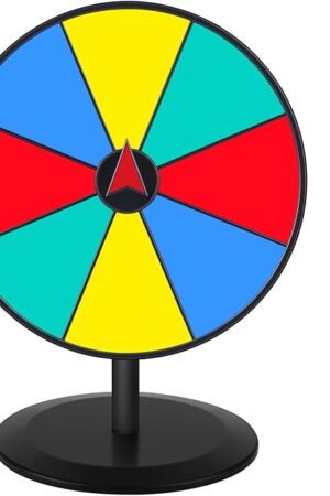 The Prize Wheel 8 INCH Tabletop Roulette Wheel of Fortune Spin with Dry Erase Marker for Engaging Home Parties, Trade Show, Carnival Events,Party Birthday Wedding Housewarming