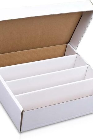 The Premium 3200 Count Storage Box 4 Row Monster - 200 Pound Test Strength - Trading Card Cardboard Box For Football, Basketball, Baseball & Gaming Cards - 1 Box - MADE IN THE USA