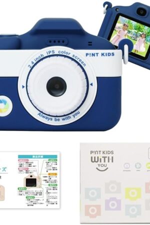 The Pinto Kids Clover Kids Camera by P!NTO Kids Official, 130000 Units Sold, Toy Camera, 32GB, 155g, Data transferable, Videos, Music, Games, Boys Girls Kids Gift 6ys+ (WITHyou_Navy)