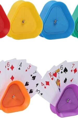 The Playing Card Games Holder,6 Pack Triangle Shaped Hands-Free Playing Card Holder for Kids,Adults,Seniors,Poker Parties,Family Card Game Nights&Classroom Activities,6 Colors