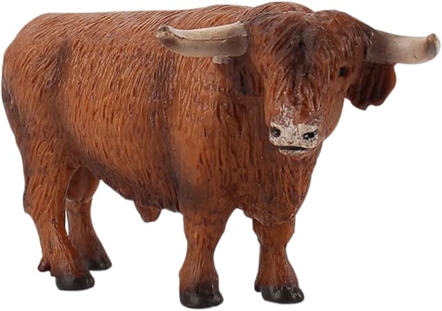 The Toyvian 1pc Highland Cow Model Plastic Farm Animals Farm Animal Playsets Educational Toys for Kids s Miniatures Table Top Decor Ornament PVC 3D Dining Table Figure