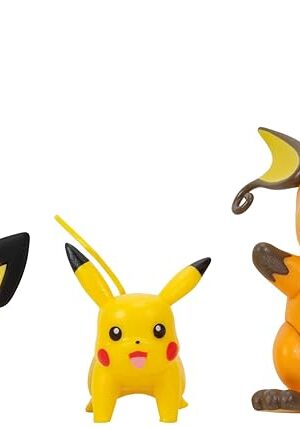 The Pokémon Select Evolution 3 Pack - Features 2-Inch Pichu and Pikachu and 3-Inch Raichu Battle Figures