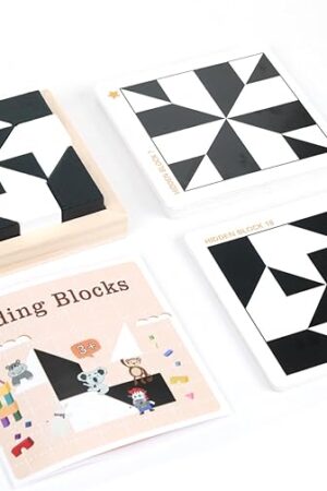 The QZMTOY Wooden Blocks Puzzle Table Games - Brain Teaser With 80 Challenges, STEM Montessori Toys for Boys Girls, Travel Toys, Stocking Stuffers for Kids