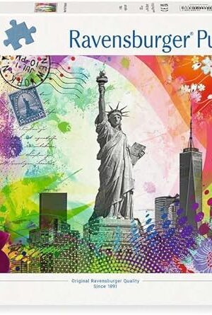The Ravensburger New York Postcard 500 Piece Jigsaw Puzzle for Adults - 12000368 - Handcrafted Tooling, Made in Germany, Every Piece Fits Together Perfectly