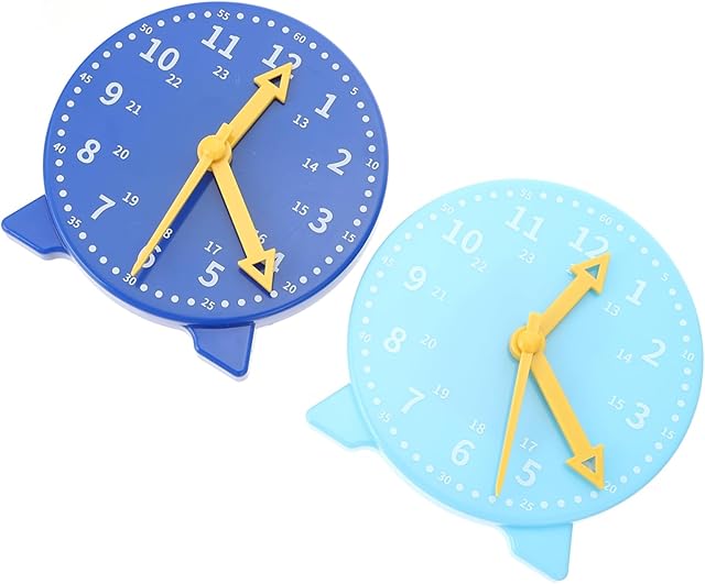 The Yardwe 2pcs Teaching Clock Model Learning Clock for Boys and Girls Educational School Supplies Educational Toy Random Color