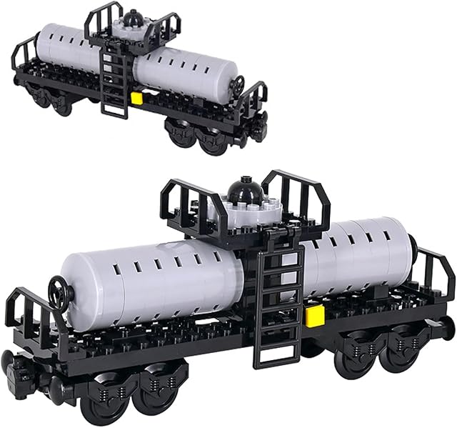 The 6IN1 City Freight Train Car Building Set, DIY Toys for Teens and Adults, Compatible with Lego 630 Building Accessory (Tanker Cart)