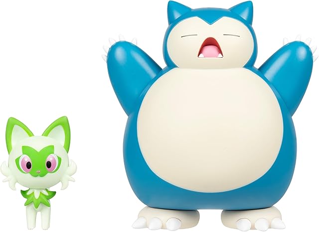 The Pokemon Battle Figure 2 Pack - 2-Inch Sprigatito and 4.5-Inch Snorlax Battle Ready Figures