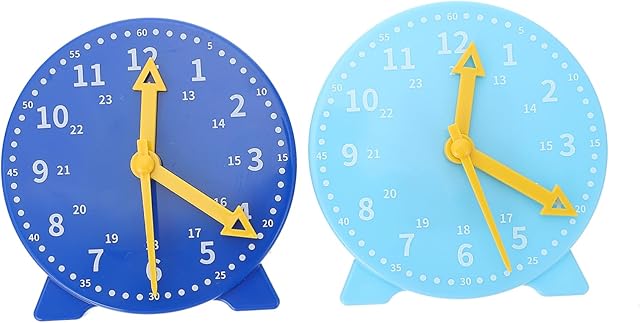 The KESYOO 2Pcs Learning Clock Model Teaching Clock for Interactive Analog Recognition Random for Early Education Activities