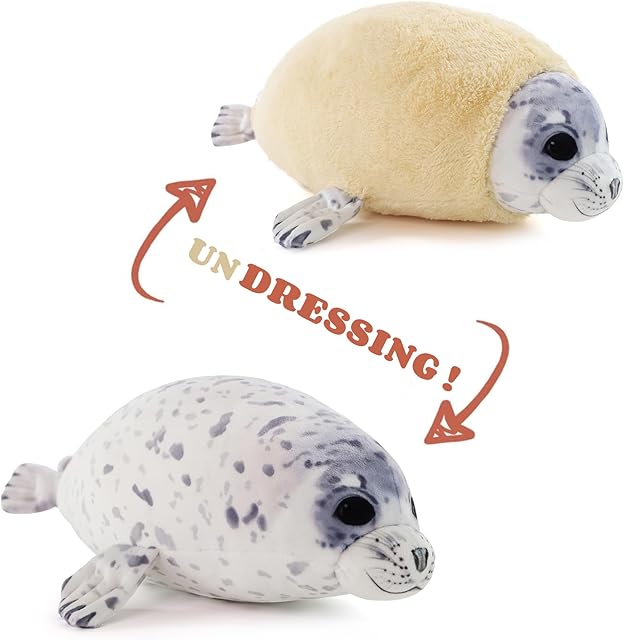 The Chubby Blob Young Seal Pillow Soft Plushies, Cute Ocean Stuffed Animals Plush Toy, Room Decor,Throw Pillow Doll Big Plush Toys Gift for Girlfriend,Boys, Girls (Small(12 in))