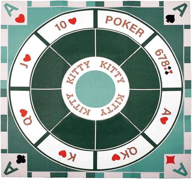 The Michigan Rummy Play Mat,27.6" x 27.6", 2-9 Players, Tripoley Game Foldable Felt Mat,Classic Family Casino Games of Bets and Bluffs,The Perfect Blend of Rummy and Poker(Only Game Mats)
