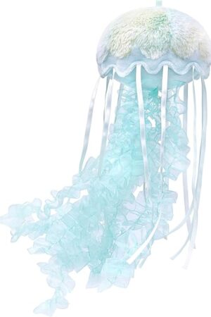 The Realistic Jellyfish Stuffed Animal, Cute Jellyfish Plush Toy for Birthday Room Decor, Sea Animal Jellyfish Collection Gift for Boys and Girls(Colorful Green)……