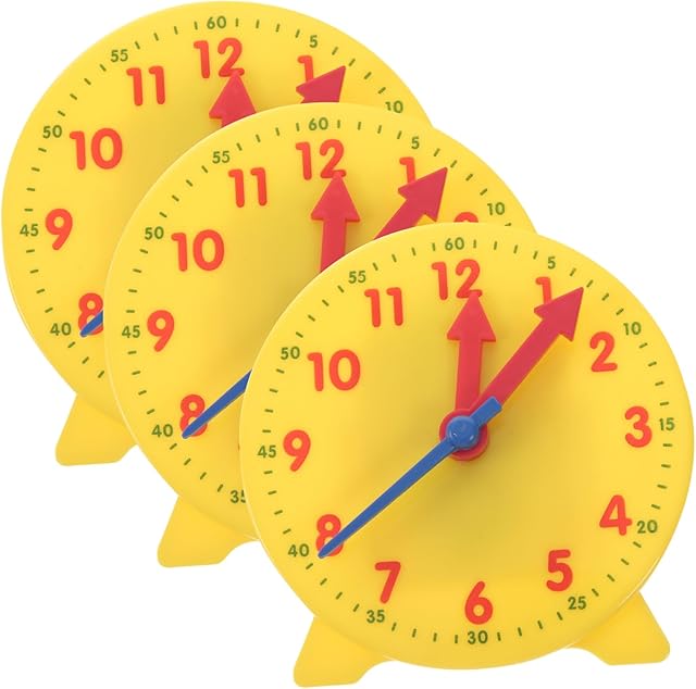 The GALPADA 3pcs Early Education Clock Model Toys for Boys and Girls Boys and Girls Timer School Clock Model Plaything Math Learning