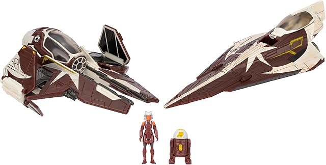 The Star Wars Micro Galaxy Squadron Ahsoka Tano’s Jedi Starfighters Set - 5-Inch and 3-Inch Vehicles Two 1-Inch Micro Figure Accessories