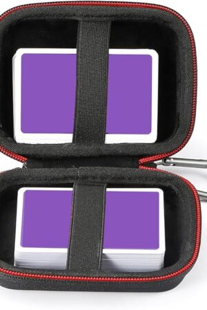 The RAIACE Hard Travel Carrying Case for Card Games, Protective Storage Bag. (Not Including Cards) - Black