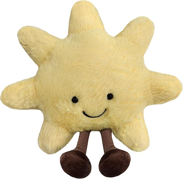 The 2025 NES Sunshine Moon Plush Toys,12inch/30cm Cute Smile Fun Filled Animal Pillow Soft Plush Toy for Children's Birthday Gift (Sun)