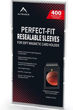 The Resealable Sleeves for 35PT Magnetic Card Holders, Exact Fit Team Bags for 35 PT Magnetic Card Holders (400 Pack)