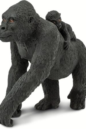 The Safari Ltd. Lowland Gorilla with Baby Figurine - Lifelike 4.1" Wildlife Figure - Educational Toy for Boys, Girls, and Kids Ages 3+