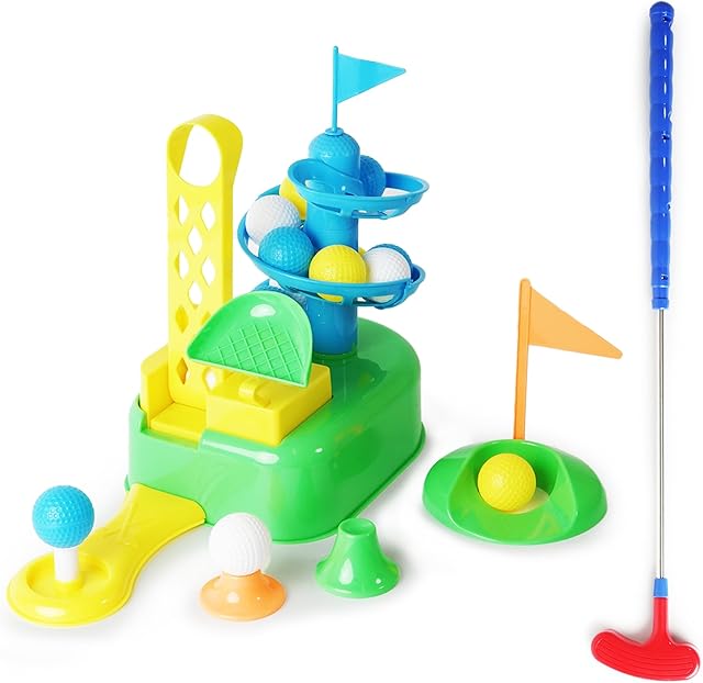 The Boley Kids Golf Set - Interactive Golf Toy with Automatic Ball Release, Putting Green, and Club - Fun Indoor & Outdoor Sports Toy for Toddlers and Kids - Perfect for Developing Coordination Skills