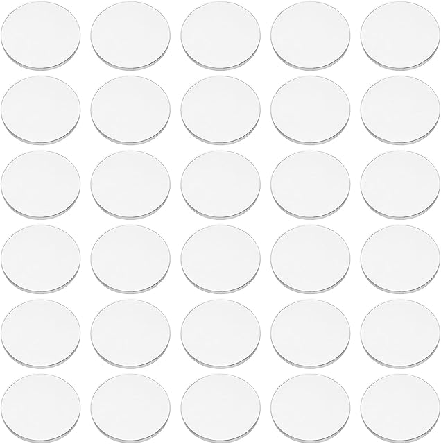 The FINGERINSPIRE 100 Pcs Clear Circles Acrylic Sheet 1 inch Circular Miniature Bases Blanks Acrylic Disc Mini Flat Round Acrylic Base for Miniatures Wargame Halloween Christmas Craft Keychain