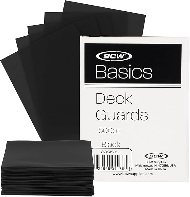 The BCW Basics Card Sleeves | 500 Count Box | Acid-Free, Archival Safe | Durable, Cost-Effective Card Protector Sleeves for Standard 2.5" x 3.5" Trading and Game Cards (Black)