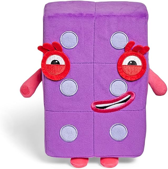 The hand2mind Numberblock Six Playful Pal, Plush Figure Toys, Numbers for Toddlers, Preschool Math Learning Toys, Stuffed Animal Plushies, Counting Blocks, Soft Stuffies, Kids Birthday Gifts