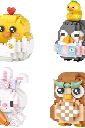 The Pinkiwine 4 Pack Easter Building Block Toys for Kids Boys Girls Teens Easter Basket Stuffers Gifts