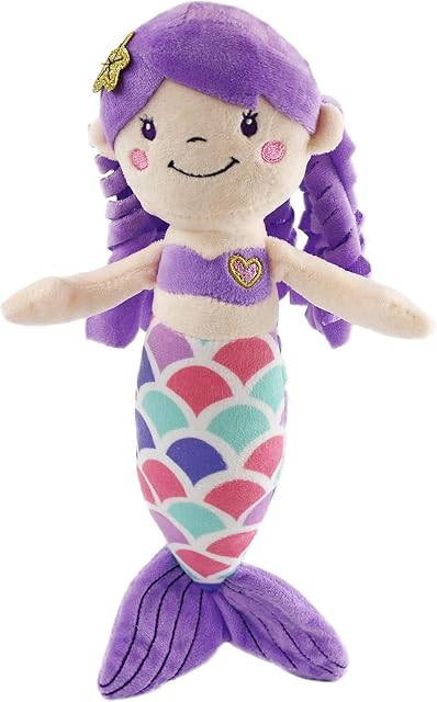 The Athoinsu 12'' Purple Mermaid Stuffed Animal Soft Cute Adorable Mermaid Princess Plush Toy Doll Birthday Children's Day Decors for Toddler Girls
