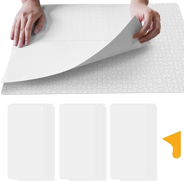 The ALL4JIG Puzzle Saver – 24-Pack Puzzle Glue Sheets for 1000-3000 Pieces, Self-Adhesive Sticker Sheets, Easy to Preserve & Frame Jigsaw Puzzles