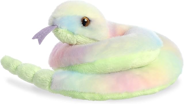 The Aurora® Adorable Mini Flopsie™ Lula Snake™ Stuffed Animal - Playful Ease - Timeless Companions - Multicolor 8 Inches